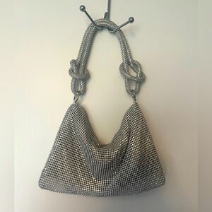 Silver rhinestone handbag/clutch. 90’s and 2000 vintage inspired.